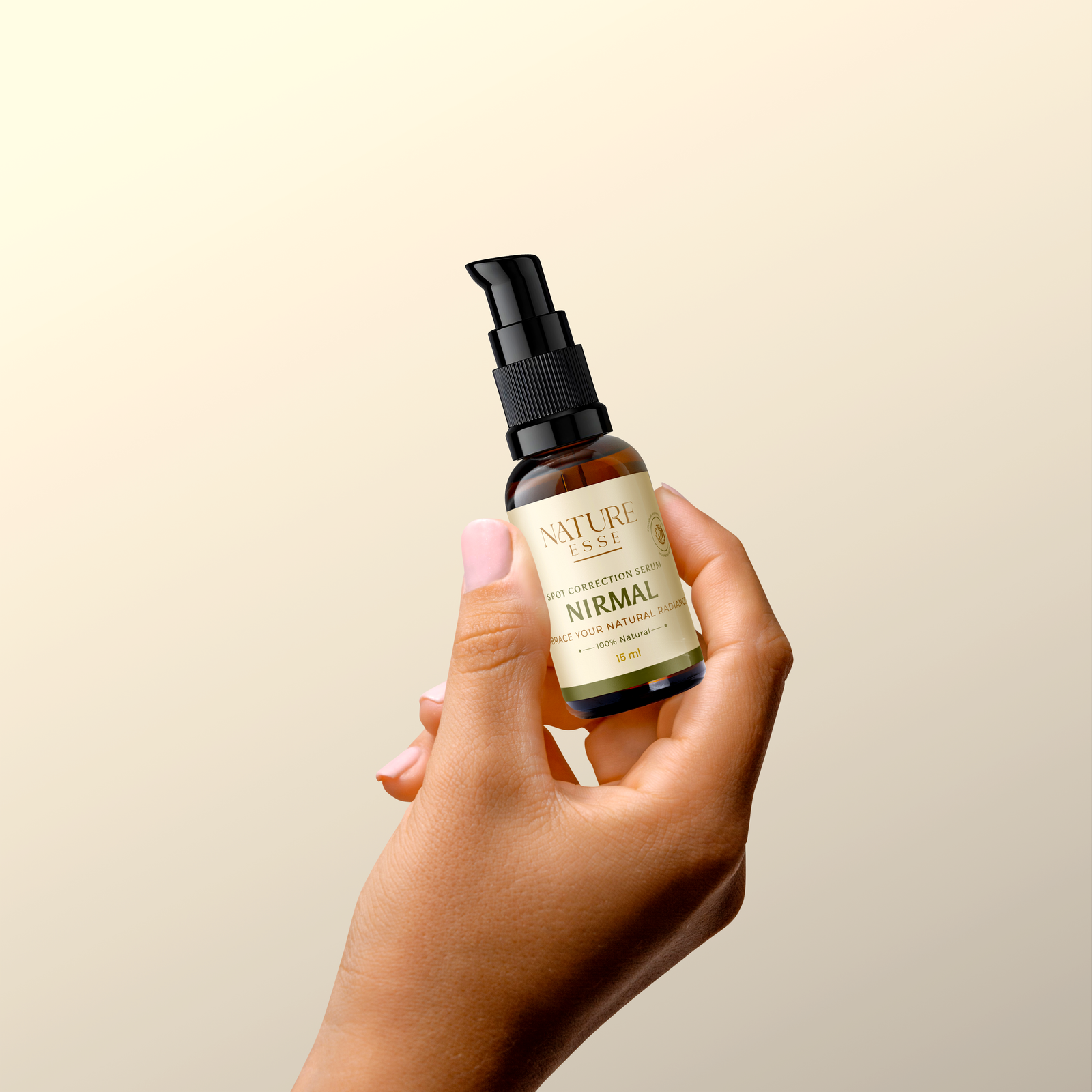 Bottle with Woman Hand Mockup